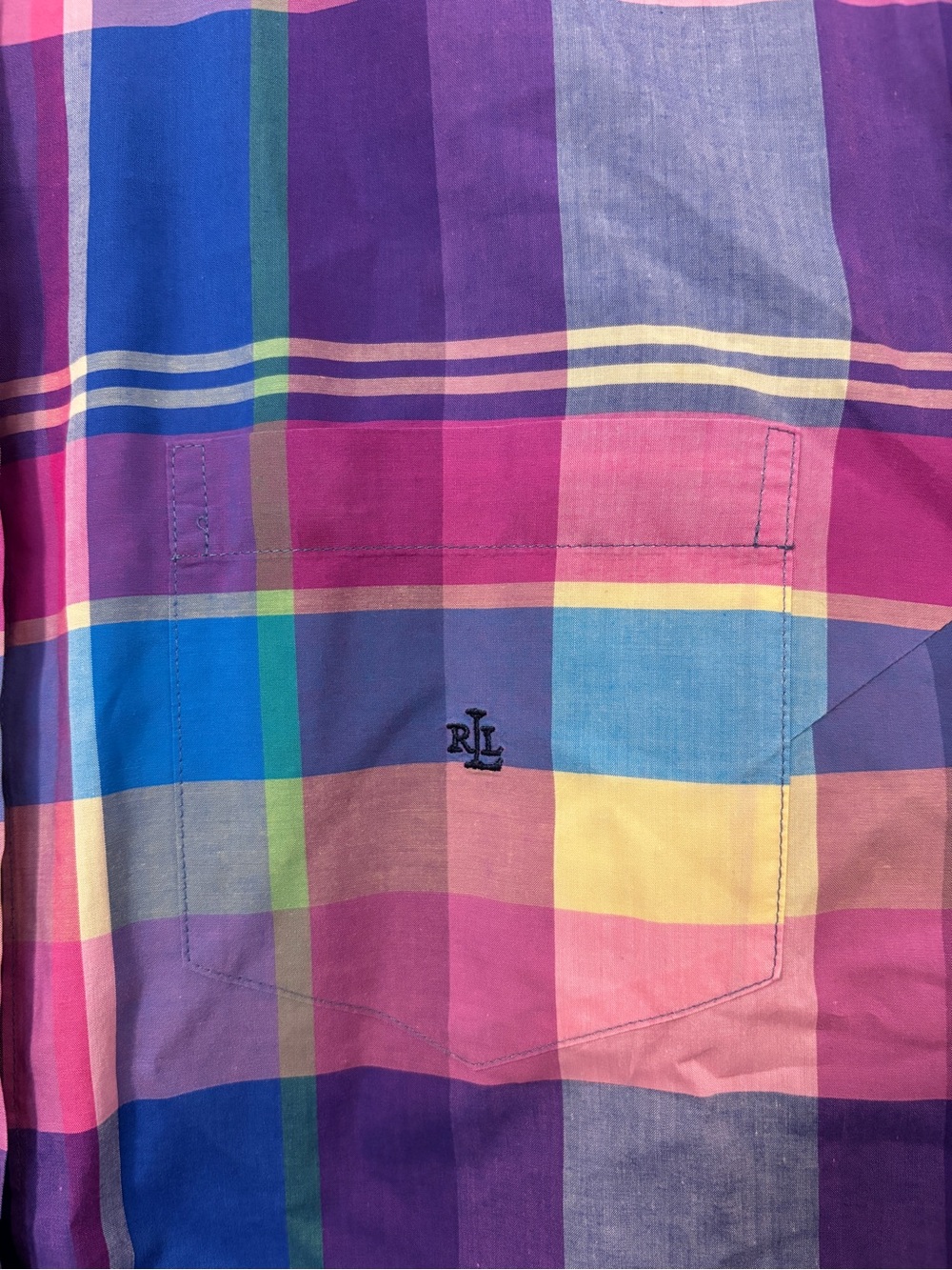 Vintage Ralph Lauren Womens Multicolor Plaid Button Down Shirt Size XL Hamptons - Picture 4 of 8